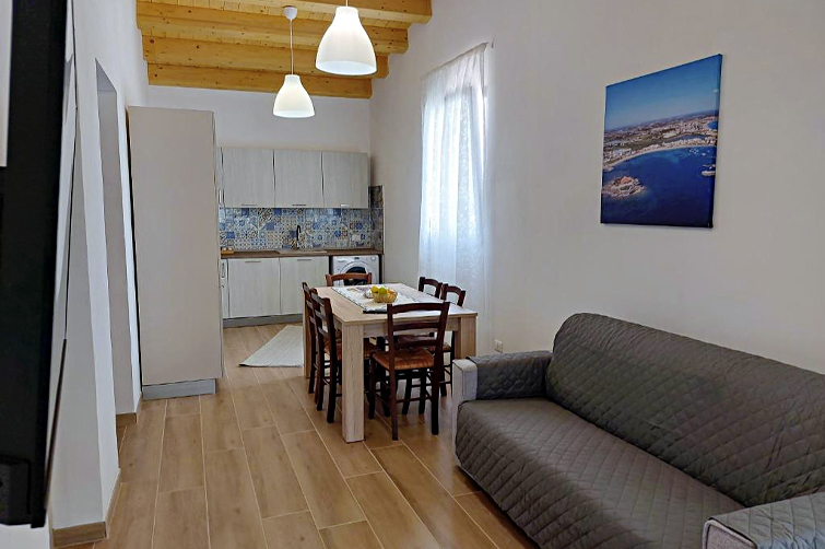 zona giorno della casa vacanze Marzamemi del Residence del Tellaro di Noto