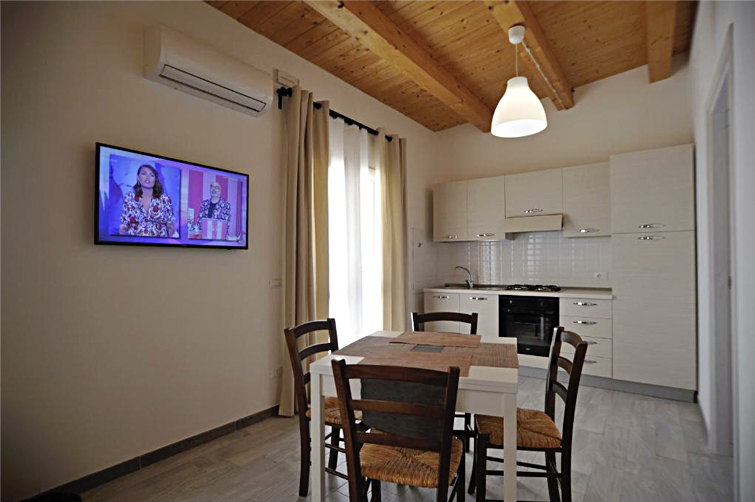 zona giorno del monolocale Marianelli del Residence del Tellaro di Noto